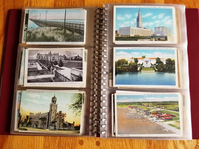 162 Vintage Post Cards in Post Card Album # 3