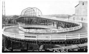 Hastings Minnesota Spiral Bridge Real Photo Antique Postcard K26486