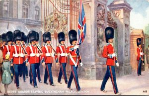 England London Scots Guard Leaving Buckingham Palace