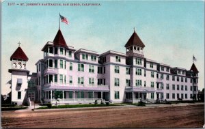 St Joseph's Sanitarium San Diego California Vintage Postcard C052