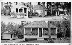 Hinckley's Dream Wood Cottages Bar Harbor Maine 1940s postcard
