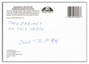 Postcard CO Durango & Silverton Narrow Gauge Railroad Colorado Continental Card 