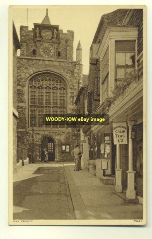 cu0835 - Rye Church , Sussex - postcard