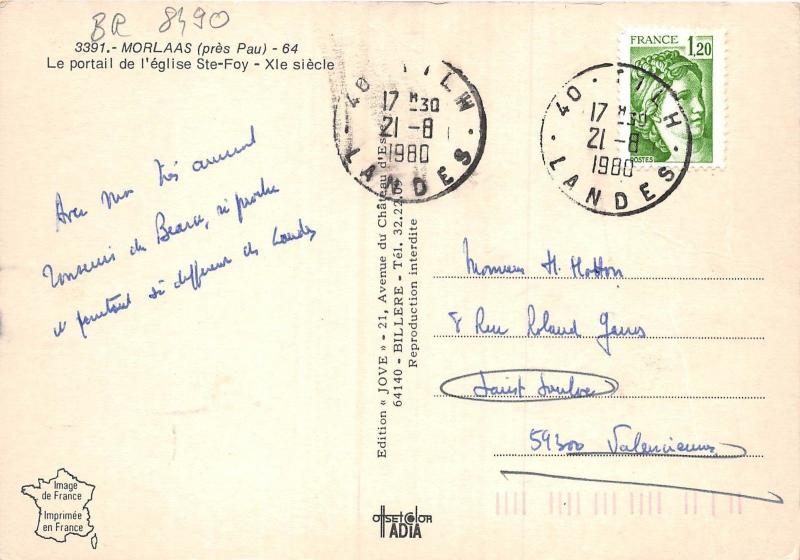 BR8490 Morlaas le portail de l'Eglise Ste Foy   france