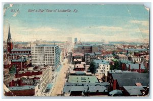 1910 Bird's Eye View Of Louisville Buildings Shops Kentucky KY Posted Postcard