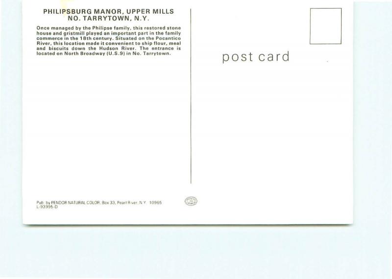 Postcard Philipsburg Manor Upper Mills No Tarrytown  Park New York# 4029A