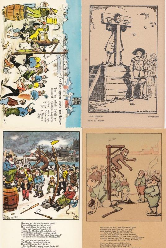 Fishermen Hanging The Monkey Execution Death Sentence Hands Cut Off 4x Postcard