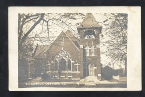 RPPC LEBANON ILLINOIS METHODIST EPISCOPAL CHURCH 1909 REAL PHOTO POSTCARD
