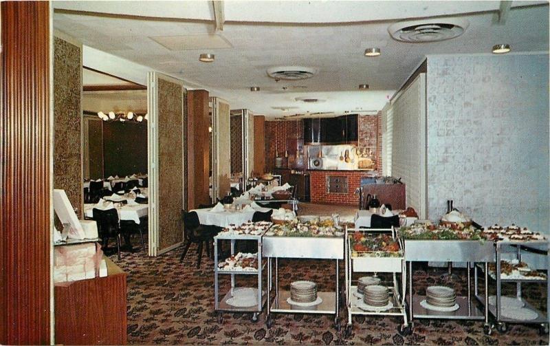 Memphis Tennessee~The Embers~The Gold Room~Carts of Food~1960s Postcard 