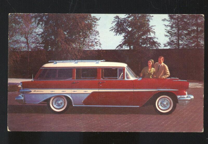 1957 PONTIAC STAR CHIEF STATION WAGON OMAHA NEBRASKA ADVERTISING POSTCARD