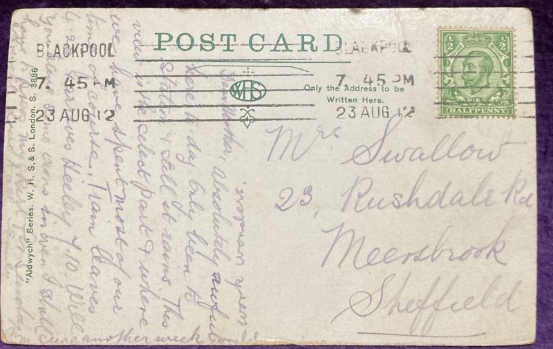 England North Parade Blackpool posted 1912