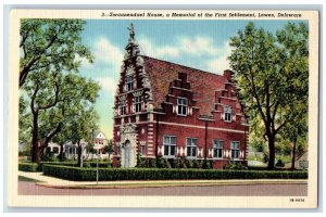 c1940's Lewes Delaware DE Zwaanendael House Memorial Of First Testament Postcard