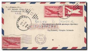 Letter United States Flight Pittsburgh to St Thomas Virgin Islands January 11...