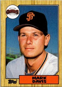 1987 Topps Baseball Card Mark Davis San Francisco Giants sk3384