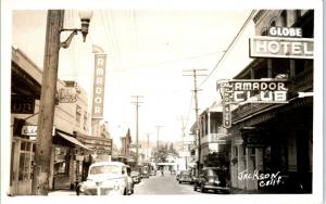 RPPC  JACKSON, CA California   Street Scene COOL c30s, 40s CARS, Signs  Postcard