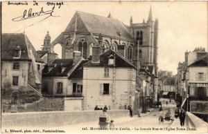 CPA Montereau La Grande Rue et l'Eglise Notre-Dame FRANCE (1289650)