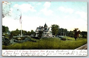 Residence of E. H. Barney  Springfield  Massachusetts   Postcard