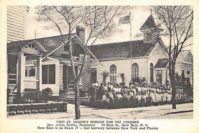 New Bern NC St Joseph's Mission For The Colored Albertype Postcard