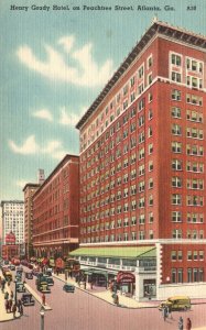 Vintage Postcard Henry Grady Hotel On Peachtree Street Atlanta Georgia R. & R. N