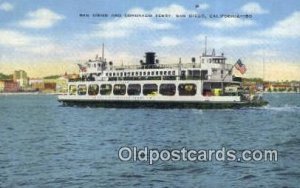 Ferry, San Diego, CA, CA USA Ferry Ship 1947 light wear postal used 1947