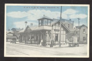 ELIZABETH PENNSYLVANIA P&LE RAILROAD DEPOT TRAIN STATION VINTAGE POSTCARD