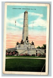 Vintage 1933 Postcard Lincoln's Tomb Memorial & Garden Springfield Illinois