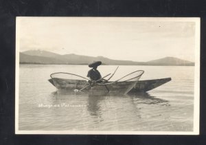 RPPC HONG KONG CHINA CHINESE FISHING BOAT FISHERMAN REAL PHOTO POSTCARD