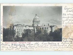 Pre-1907 CAPITOL BUILDING Madison Wisconsin WI A3497
