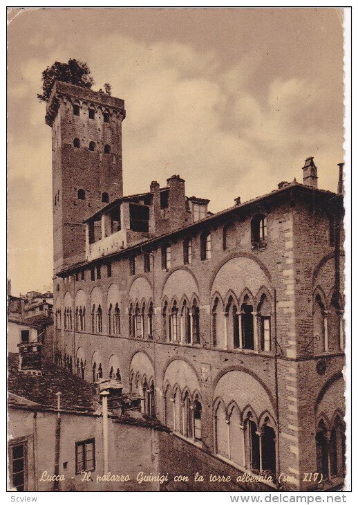 LUCCA, Italy, PU-1953; Il Palazzo Guinigi Con La Torre Alberata