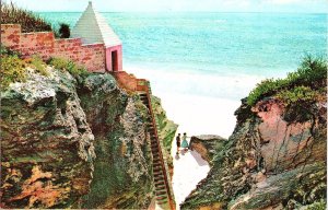 Bermuda Secluded Cove Postcard Pan American Jet Airline Issued Travel Postcard