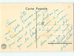 Pre-Chrome foreign signed FRENCH CHILD SWEATS WHILE USING A BROKEN SHOVEL J4995