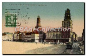 Old Postcard Calais Place d'Armes and Belfry