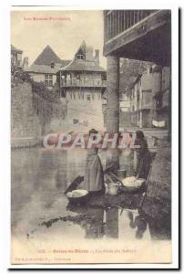 Salies de Bearn Old Postcard A corner Saleys (laundrette) TTB