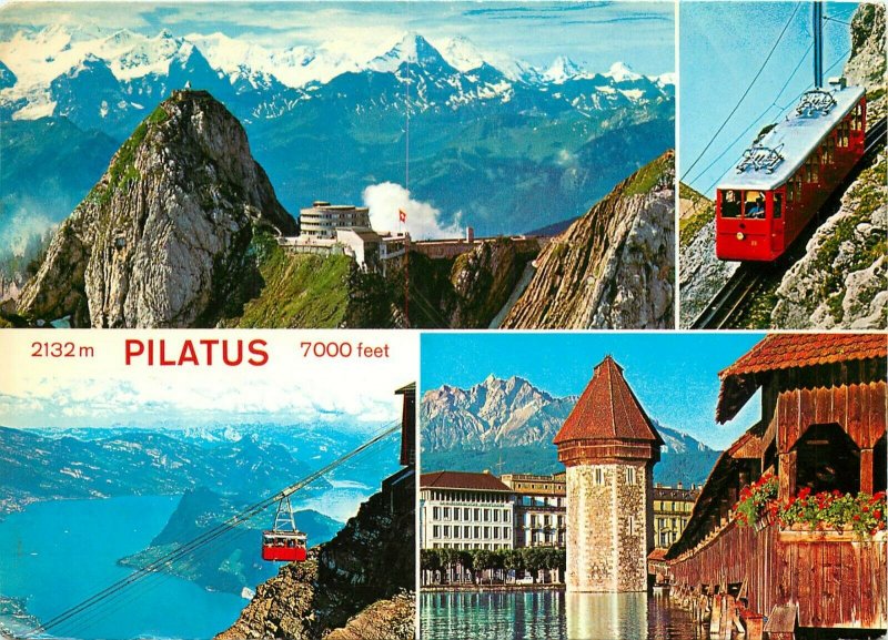 Pilatus Kulm mit Berner Alpen Switzerland pm Postcard