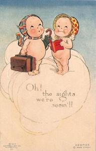 Rose O' Neill Kewpie Oh! the sights we're seein!! Postcard