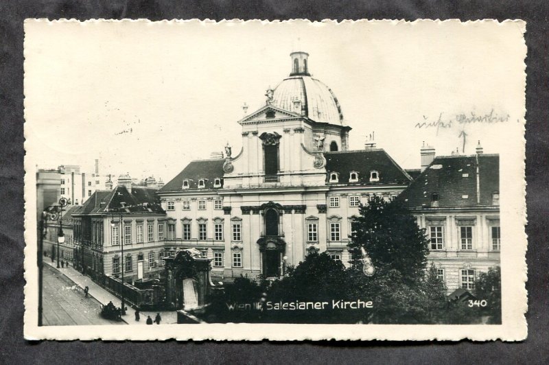 dc1086 - AUSTRIA Wien 1935 Salesianer Kirche. Real Photo Postcard