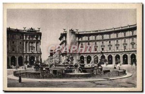 Italy Italia Roma Postcard Old Piazza esebra has Termini