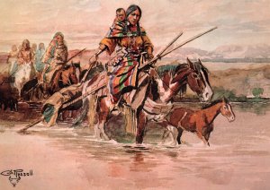 Squaw Travois,Charles Russell,Western Painting