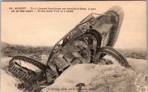 Mint France WW1 RPPC Postcard Broken Down German Tank by British Obus