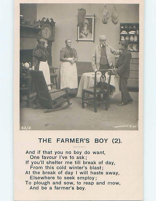 Bamforth rppc THE FARMER'S BOY - FAMILY GATHERS AROUND THE TABLE HL9344
