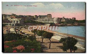 Old Postcard Biarritz La Grande Plage