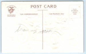 Teddy Bear Automobile Motorcar Christmas Postcard