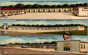 Linen Postcard Kuilman's Motel in South Dakota and North Dakota~139086