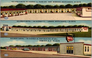 Linen Postcard Kuilman's Motel in South Dakota and North Dakota~139086 