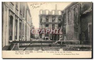Old Postcard War Reims Vue Prize De La Rue Cloitre Army