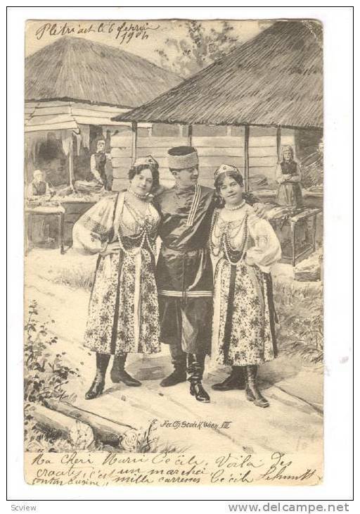 Man & two women, Austria , PU-1904