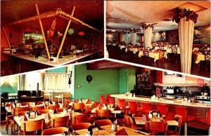 Lincoln, IL Illinois THE TROPICS RESTAURANT~BAR Interior View ROADSIDE Postcard