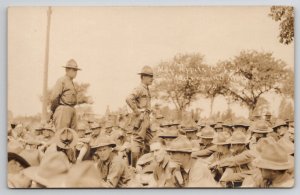 RPPC Army Maj Teppits Co. 6 N.E. Addressing the Men Photo Postcard J23