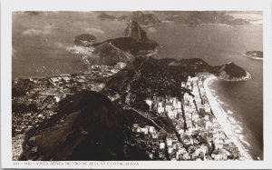 Brazil Rio De Janeiro Vista Aerea Do Pao De Acucar E Copacabana RPPC C103