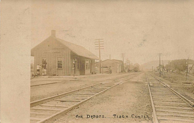 Tioga Center NY N.Y.C. The Depots Railroad Depot Train Station RPPC